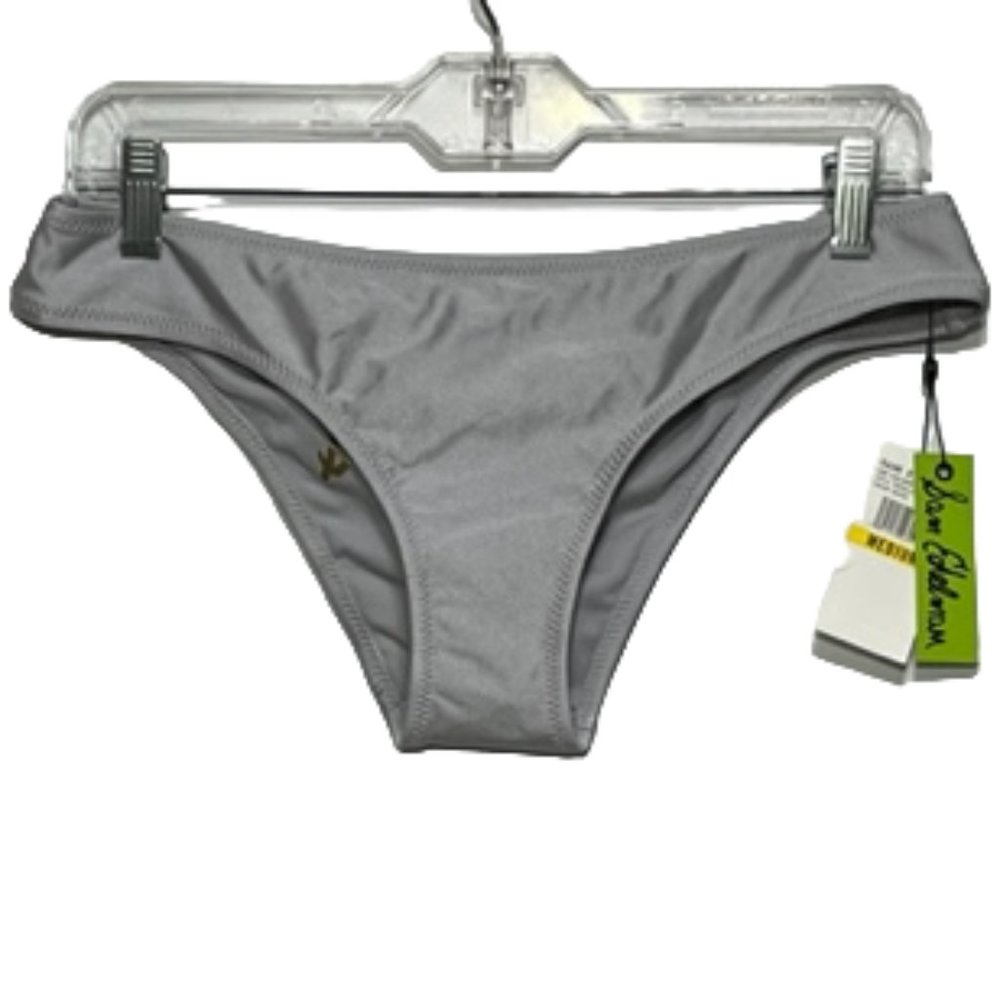 SAM EDELMAN Cheeky Silver Hipster Bikini Bottom Size M NWT